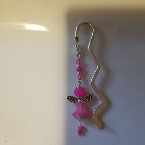 Pink Angel Charm Bookmark